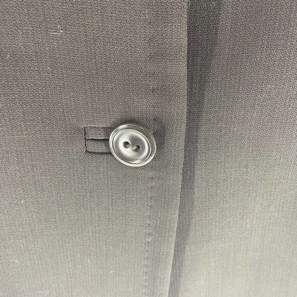 MaxMara Strong Shoulder Black wool notch collar Single Button Blazer womens 8 - Picture 3 of 7
